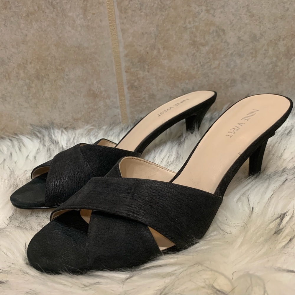 NINE WEST crossed open-toe heels